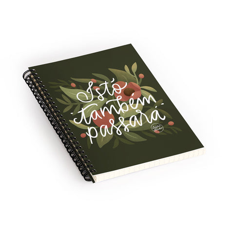 Lebrii This too shall pass Lettering Spiral Notebook