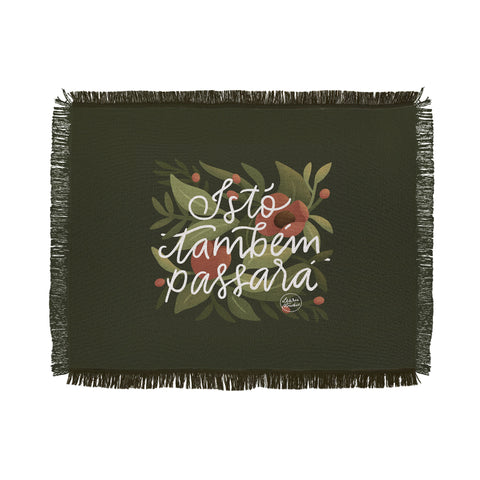 Lebrii This too shall pass Lettering Throw Blanket