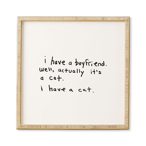 Leeana Benson Boyfriend vs Cat Framed Wall Art