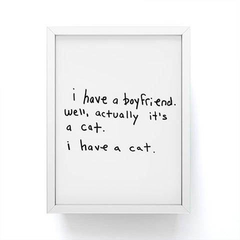Leeana Benson Boyfriend vs Cat Framed Mini Art Print