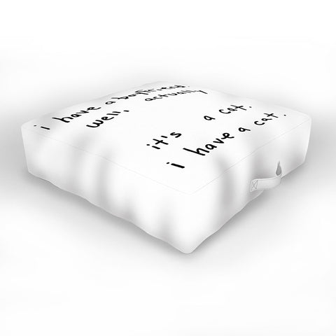 Leeana Benson Boyfriend vs Cat Outdoor Floor Cushion