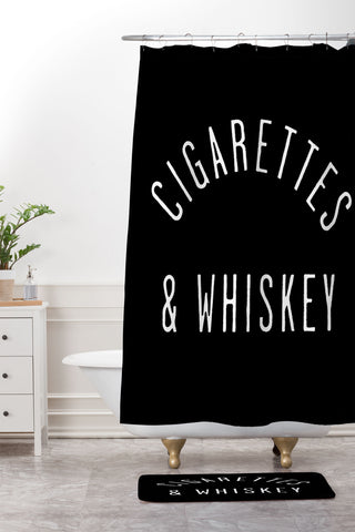 Leeana Benson Cigarettes N Whiskey Shower Curtain And Mat