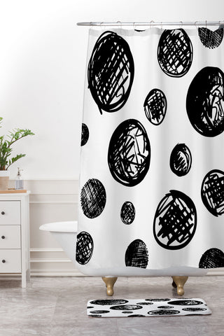 Leeana Benson Dot Pattern In Repeat Shower Curtain And Mat