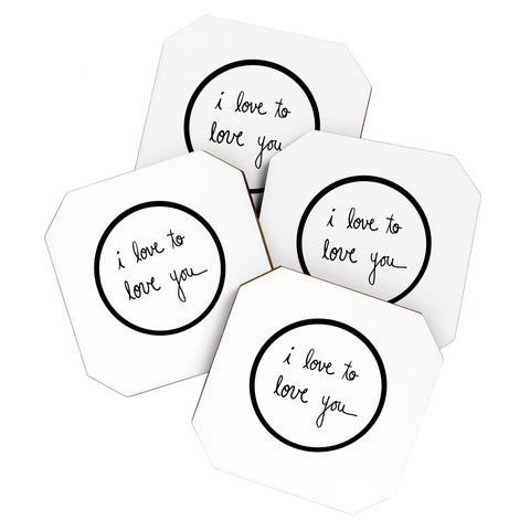 Leeana Benson I Love To Love You Coaster Set