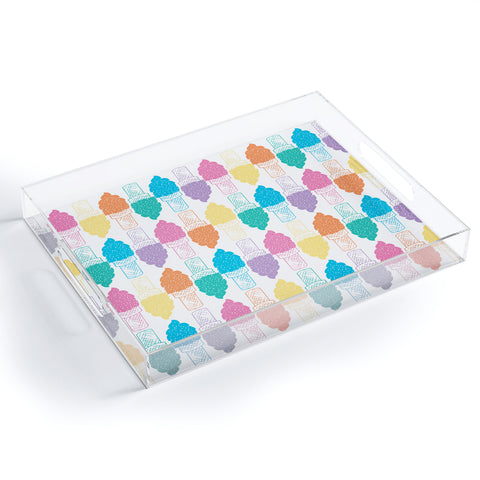 Leeana Benson Ice Cream Color Pattern Acrylic Tray