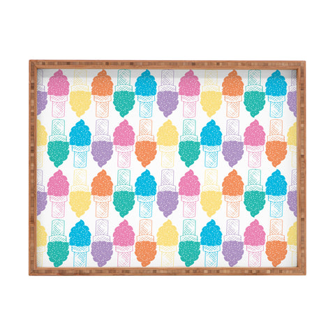 Leeana Benson Ice Cream Color Pattern Rectangular Tray