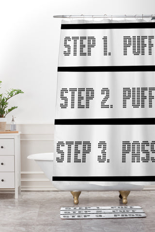 Leeana Benson Puff Puff Pass Shower Curtain And Mat
