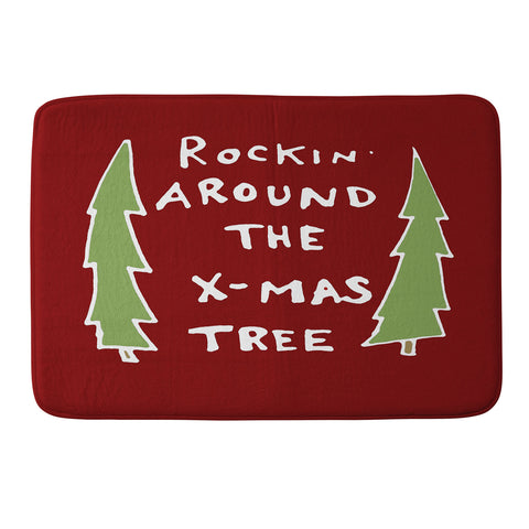 Leeana Benson Rockin Around the Xmas Tree Memory Foam Bath Mat