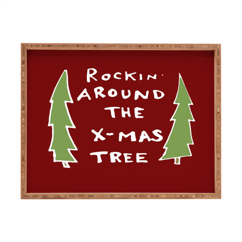 Leeana Benson Rockin Around the Xmas Tree Rectangular Tray