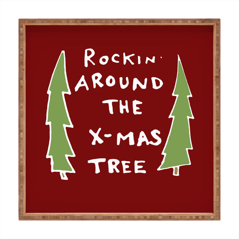 Leeana Benson Rockin Around the Xmas Tree Square Tray