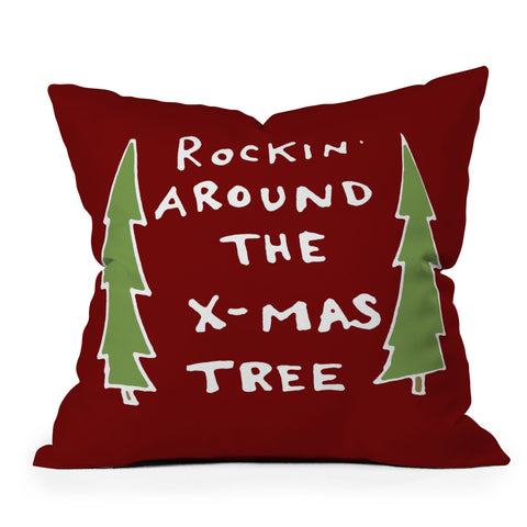 Leeana Benson Rockin Around the Xmas Tree Throw Pillow