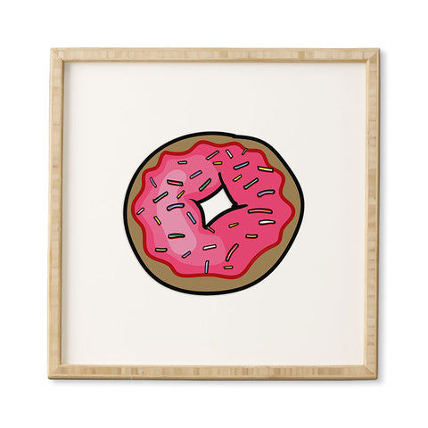 Leeana Benson Strawberry Frosted Donut Framed Wall Art