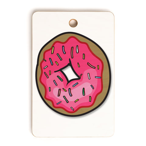 Leeana Benson Strawberry Frosted Donut Cutting Board Rectangle