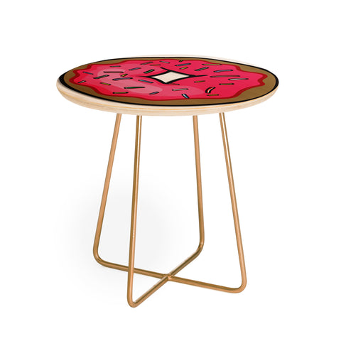 Leeana Benson Strawberry Frosted Donut Round Side Table