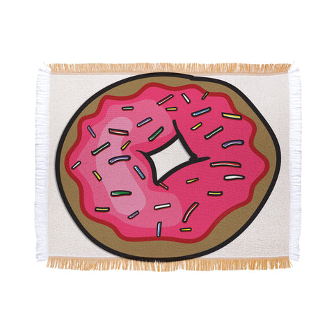 Leeana Benson Strawberry Frosted Donut Throw Blanket