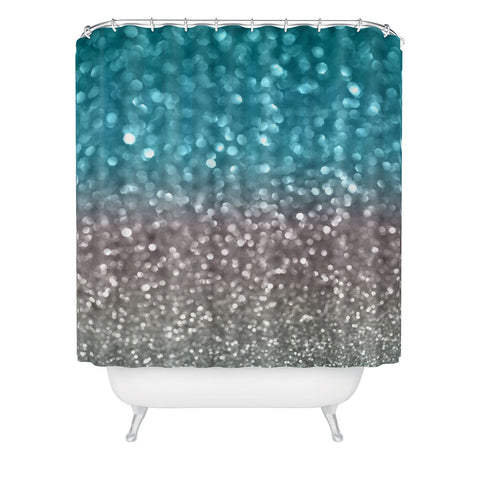 Lisa Argyropoulos Aqua And Gray Shower Curtain