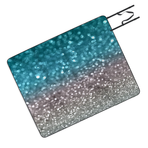 Lisa Argyropoulos Aqua And Gray Picnic Blanket
