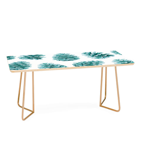 Lisa Argyropoulos Aqua Teal Pine Cones Coffee Table