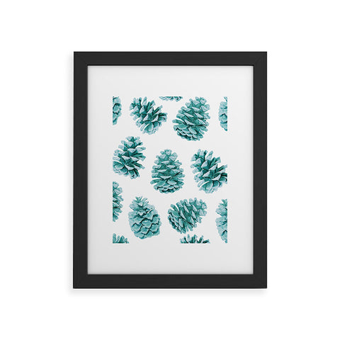 Lisa Argyropoulos Aqua Teal Pine Cones Framed Art Print