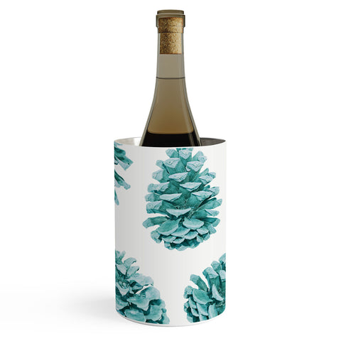Lisa Argyropoulos Aqua Teal Pine Cones Wine Chiller