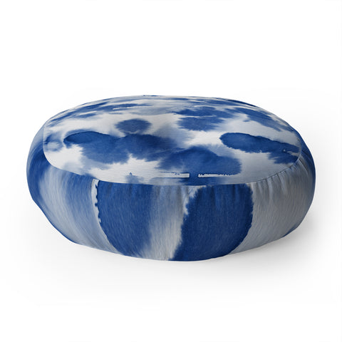 Lisa Argyropoulos Aquatica Denim Blues Floor Pillow Round