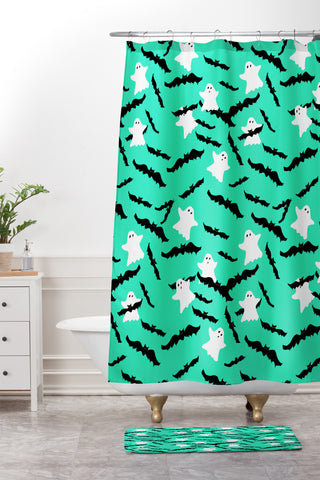 Lisa Argyropoulos Bats and Boos Shower Curtain And Mat