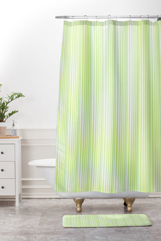 Lisa Argyropoulos Be Green Stripes Shower Curtain And Mat