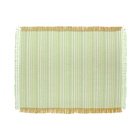 Lisa Argyropoulos Be Green Stripes Throw Blanket