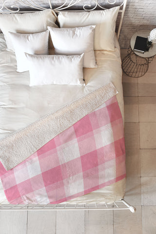 Lisa Argyropoulos Berry Sweet Checks Fleece Throw Blanket