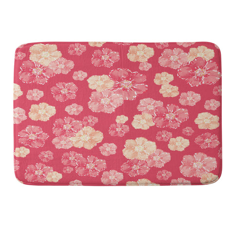 Lisa Argyropoulos Blossoms On Coral Memory Foam Bath Mat