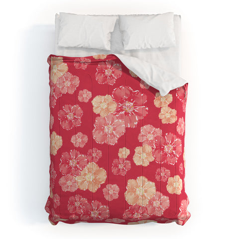 Lisa Argyropoulos Blossoms On Coral Comforter