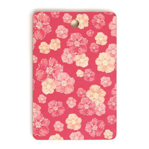 Lisa Argyropoulos Blossoms On Coral Cutting Board Rectangle