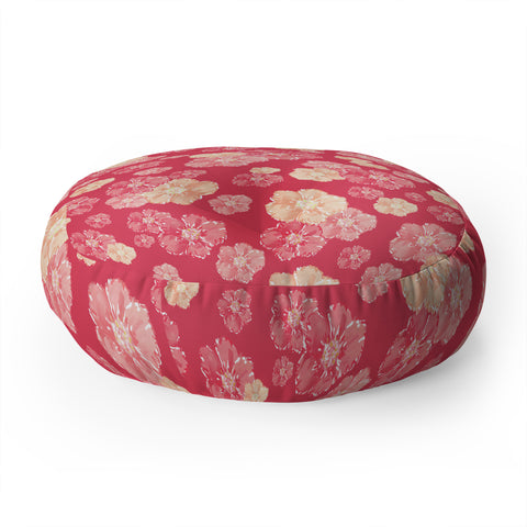 Lisa Argyropoulos Blossoms On Coral Floor Pillow Round