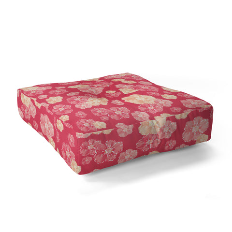 Lisa Argyropoulos Blossoms On Coral Floor Pillow Square