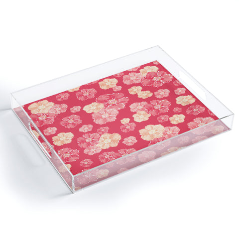 Lisa Argyropoulos Blossoms On Coral Acrylic Tray