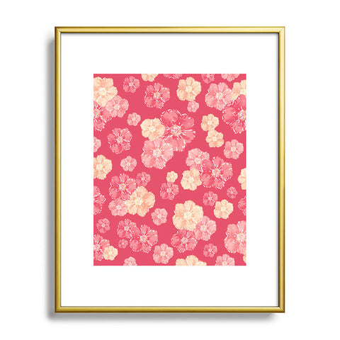 Lisa Argyropoulos Blossoms On Coral Metal Framed Art Print