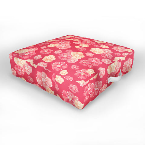Lisa Argyropoulos Blossoms On Coral Outdoor Floor Cushion
