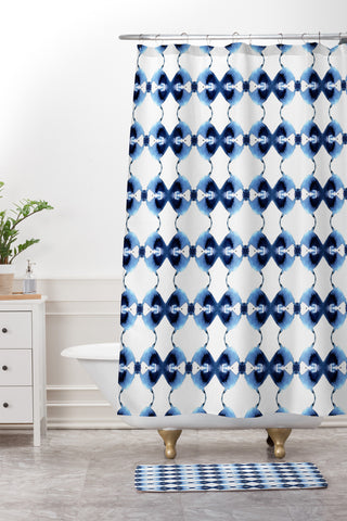 Lisa Argyropoulos Blue Calypso Shower Curtain And Mat