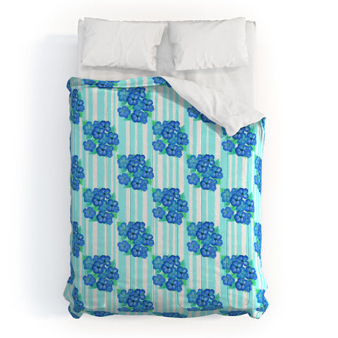 Lisa Argyropoulos Blue Hibiscus Comforter