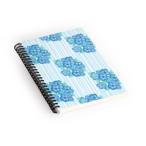 Lisa Argyropoulos Blue Hibiscus Spiral Notebook