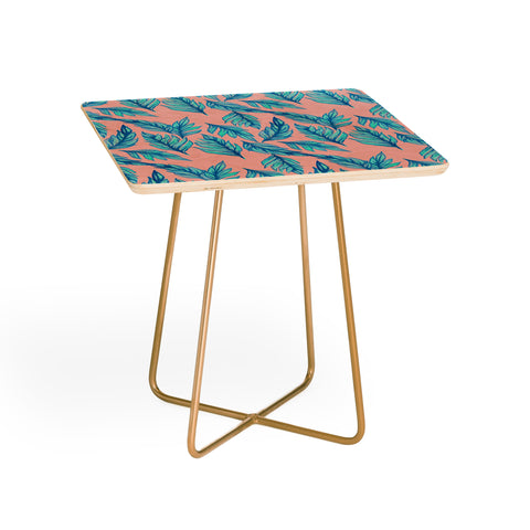 Lisa Argyropoulos Blue Leaves Pink Side Table