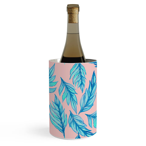 Lisa Argyropoulos Blue Leaves Pink Wine Chiller
