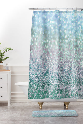 Lisa Argyropoulos Blue Mist Snowfall Shower Curtain And Mat