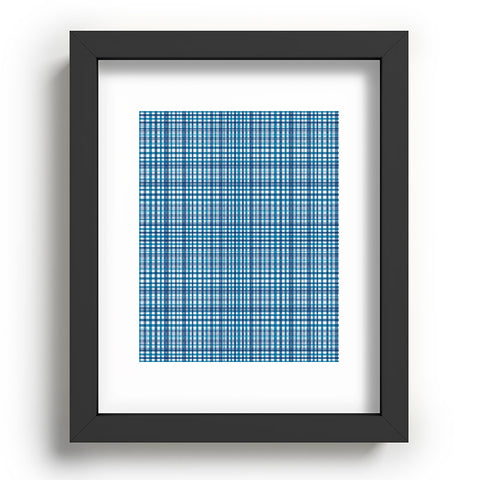 Lisa Argyropoulos Blue Woven Plaid Recessed Framing Rectangle