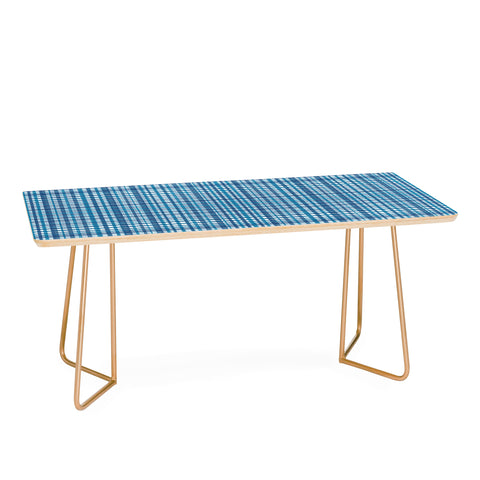 Lisa Argyropoulos Blue Woven Plaid Coffee Table
