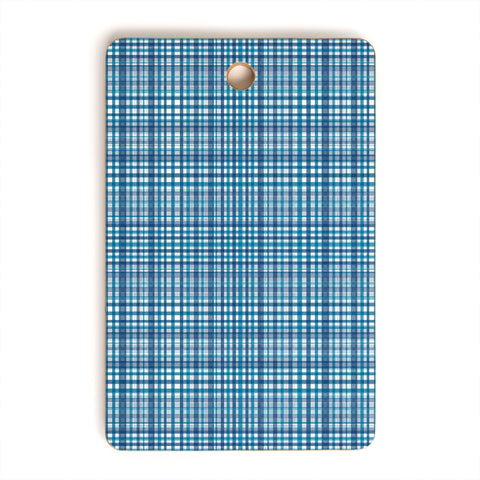 Lisa Argyropoulos Blue Woven Plaid Cutting Board Rectangle