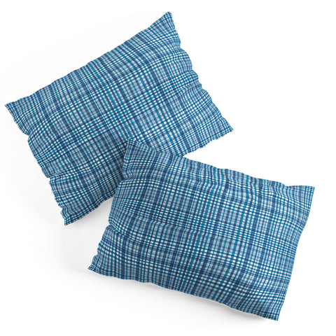 Lisa Argyropoulos Blue Woven Plaid Pillow Shams