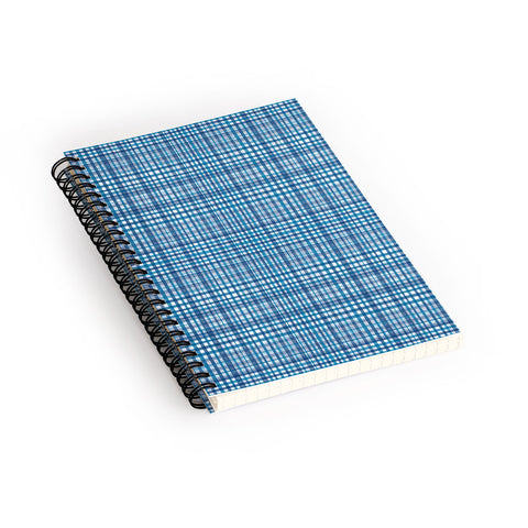 Lisa Argyropoulos Blue Woven Plaid Spiral Notebook