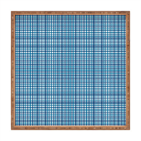 Lisa Argyropoulos Blue Woven Plaid Square Tray