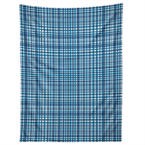 Lisa Argyropoulos Blue Woven Plaid Tapestry